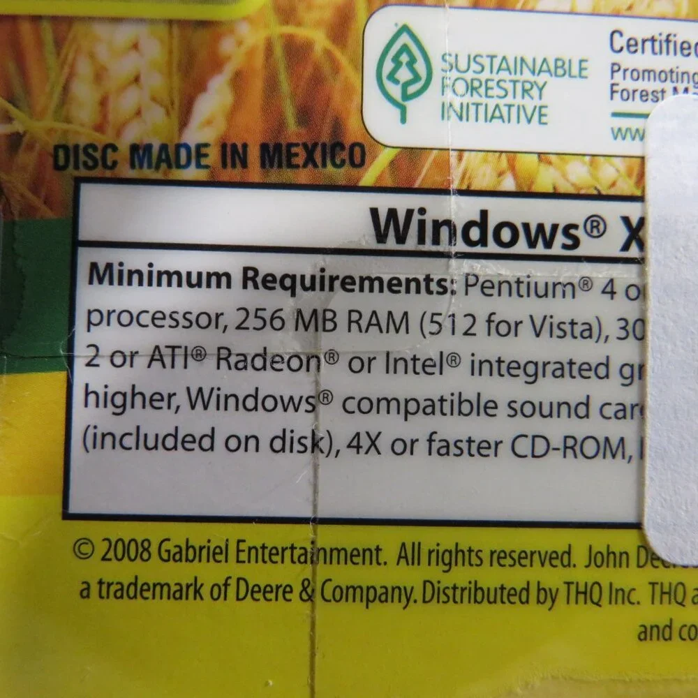 Drive Green JOHN DEER Computer Game OUT OF DATE SOFTWARE